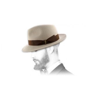 Chapeau Borsalino beige Chapeau feutre lapin beige